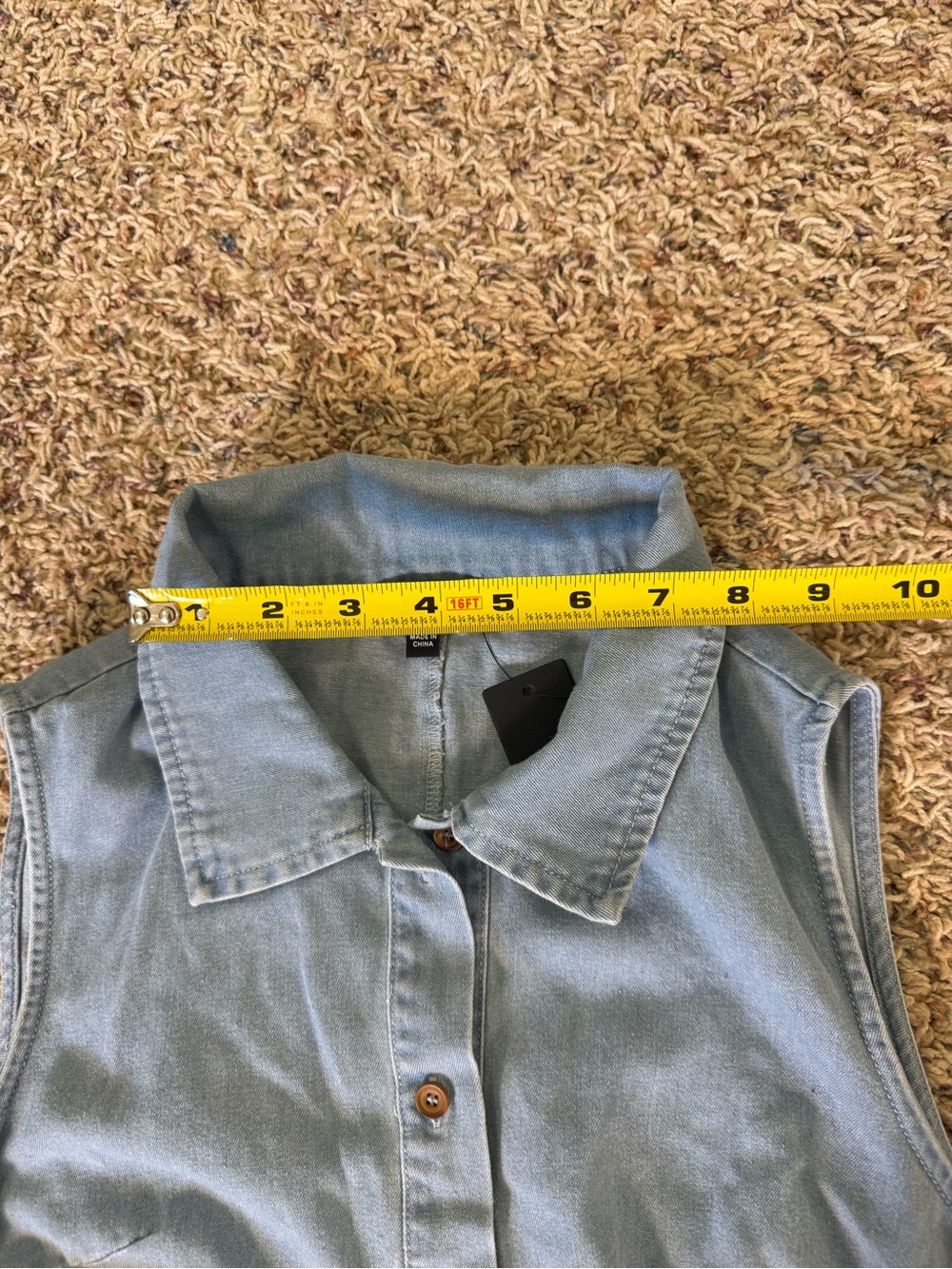 Lulus light blue denim mini dress Enchanting Cutie Chambray size small - Picture 5 of 10